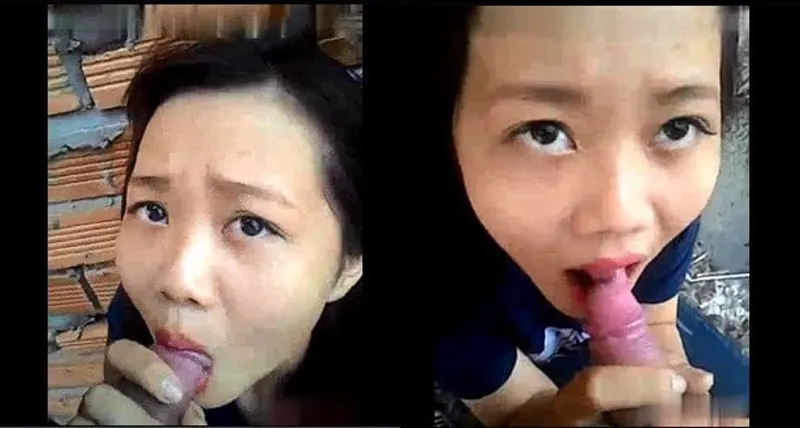 Cô bạn gái bú cặc ở vườn sau nhà